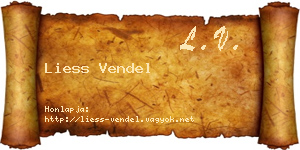 Liess Vendel névjegykártya